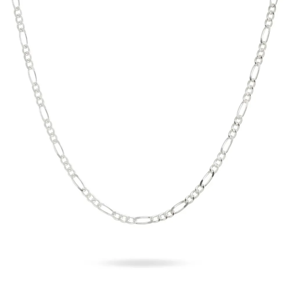 Chaîne Lyndsayae Maille Alternée 1/3 Argent Blanc