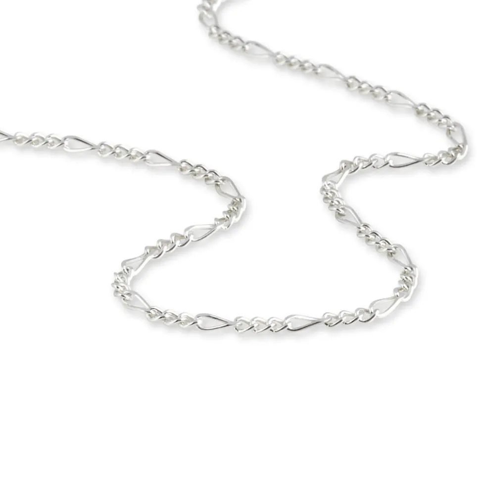 Chaîne Lyndsayae Maille Alternée 1/3 Argent Blanc