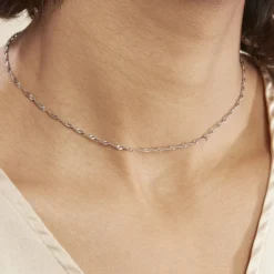 Chaîne Olaae Maills Singapour Or Blanc