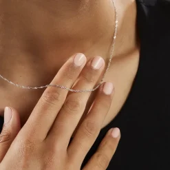 Chaîne Ons Maille Singapour Or Blanc