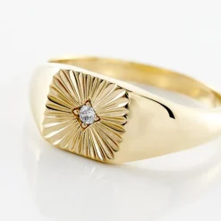 Chevaliere Plaqué Or Erditse Oxyde De Zirconium