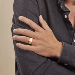 Chevalière Acier Doré Luciano