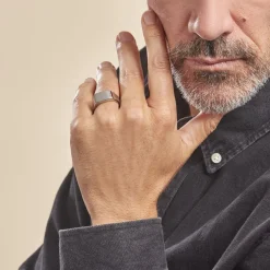 Chevalière Acier Gris Luciano