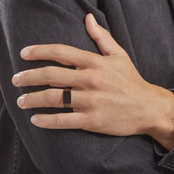 Chevalière Acier Noir Luciano