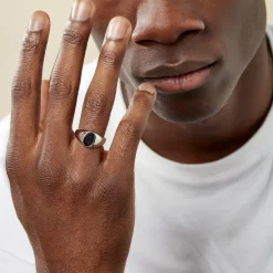 Chevalière Amaurie Argent Blanc Onyx