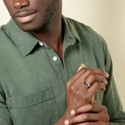 Chevalière Amaurie Argent Blanc Onyx