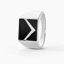 Chevalière Argent Blanc Christoffer Email