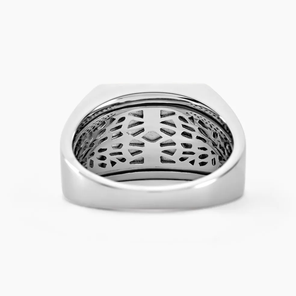 Chevalière Argent Blanc Christoffer Email