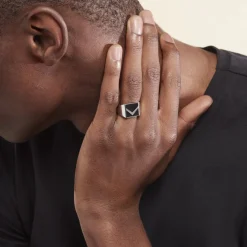 Chevalière Argent Blanc Christoffer Email