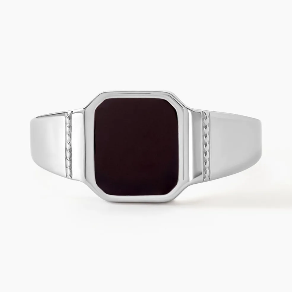 Chevalière Argent Blanc Djulian Email