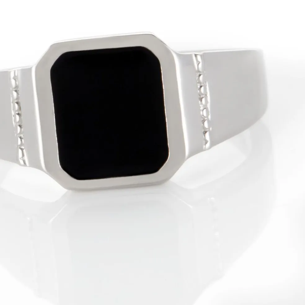 Chevalière Argent Blanc Djulian Email