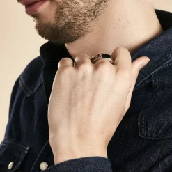 Chevalière Argent Blanc Python Email Et Oxyde De Zirconium