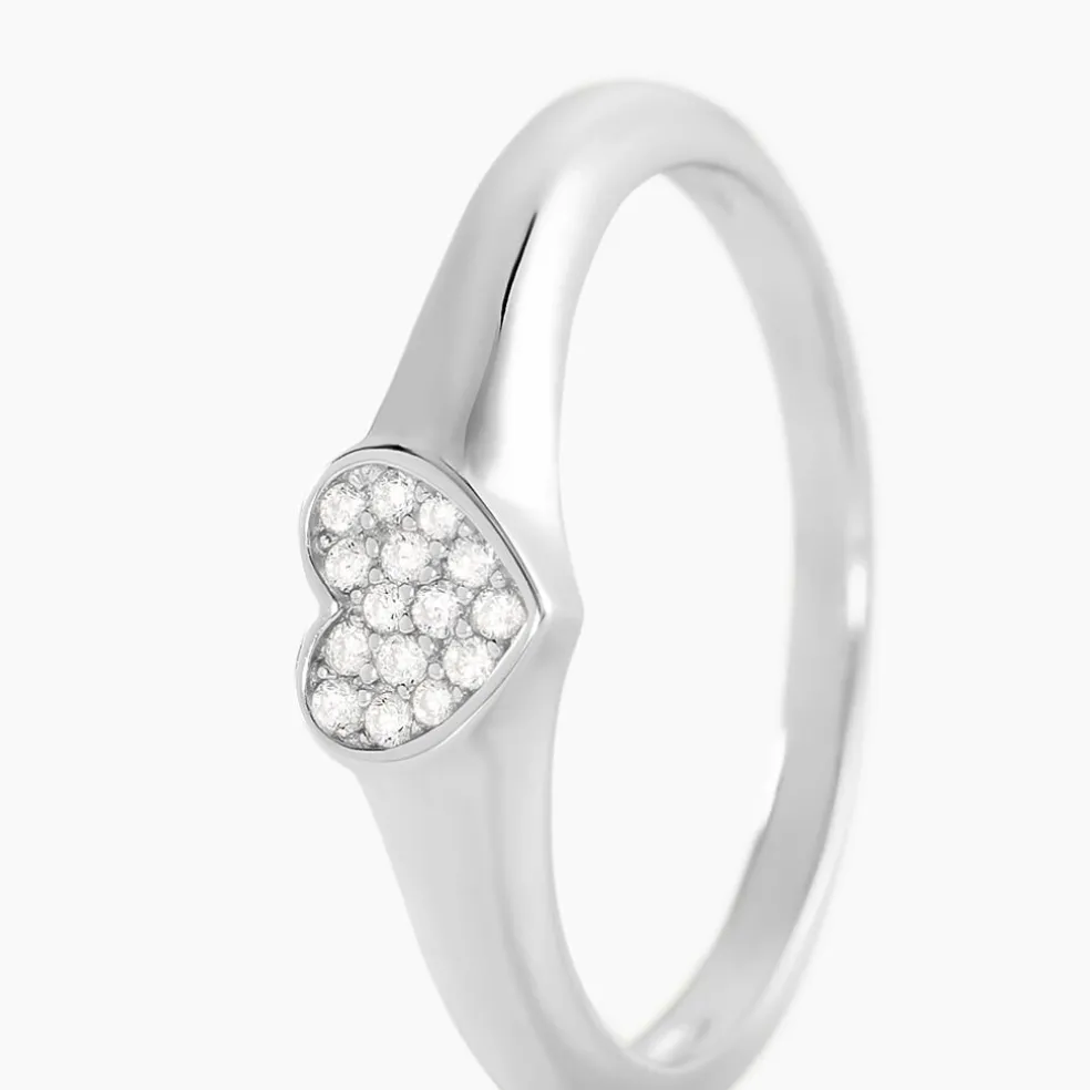 Chevalière Argent Deep In Love Oxydes De Zirconium