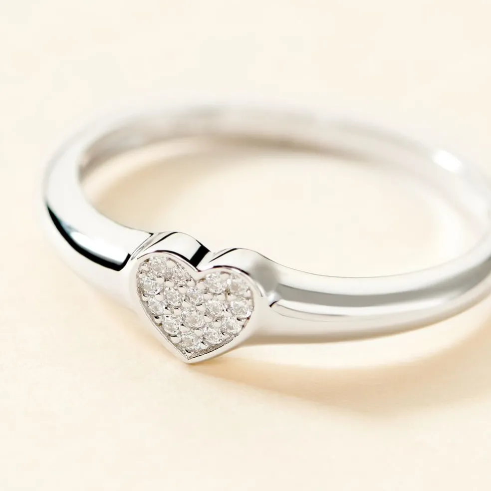Chevalière Argent Deep In Love Oxydes De Zirconium