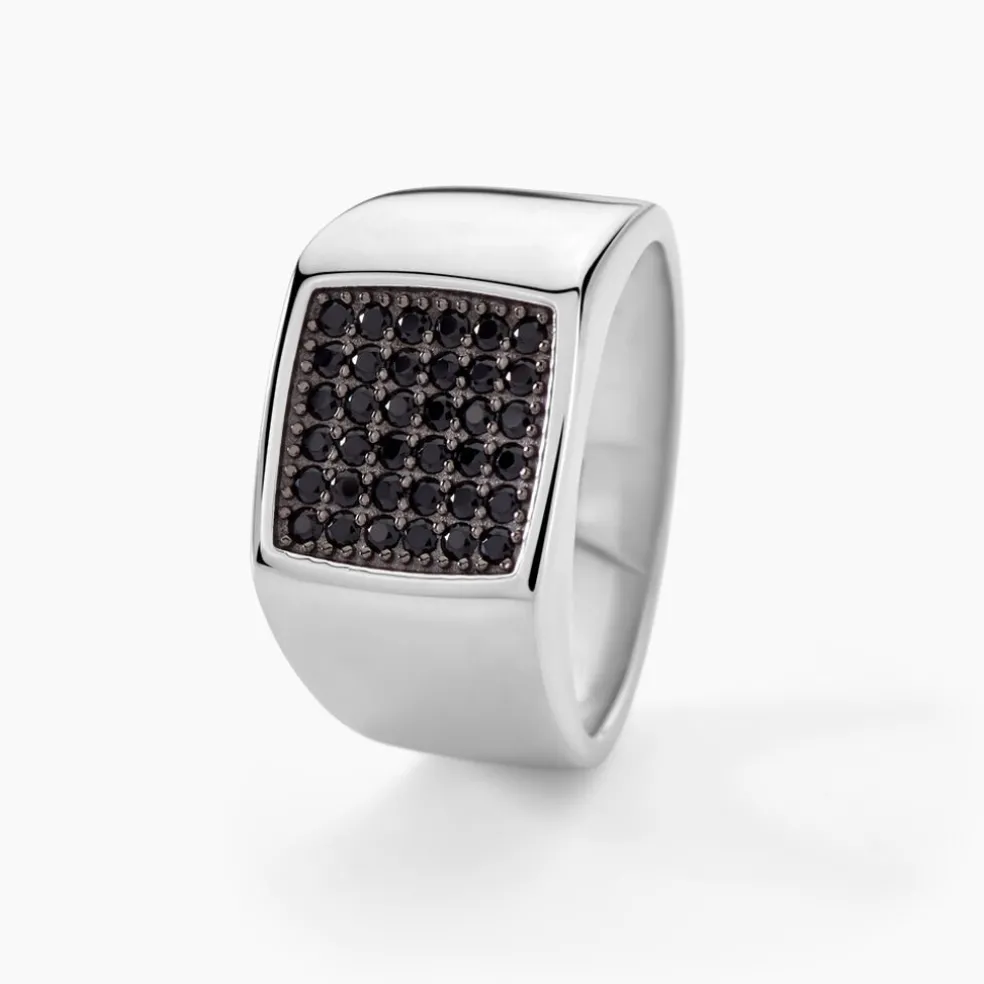 Chevalière Argent Otylia Oxydes De Zirconium