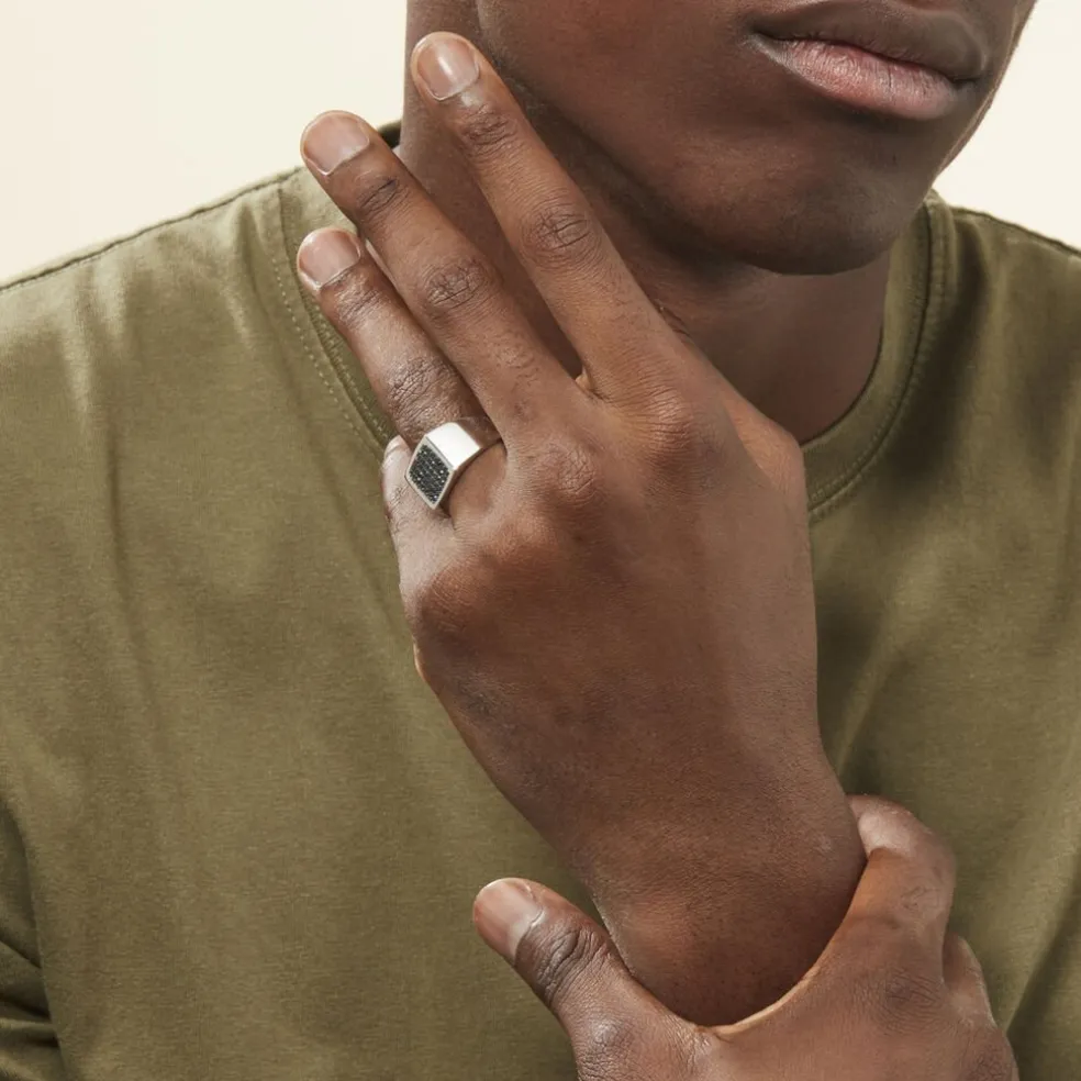 Chevalière Argent Otylia Oxydes De Zirconium