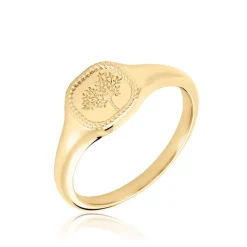 Chevalière Aviv Plaqué Or Jaune