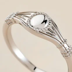 Chevalière Azteque Argent Blanc