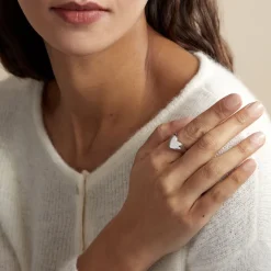 Chevalière Barbara Argent Blanc