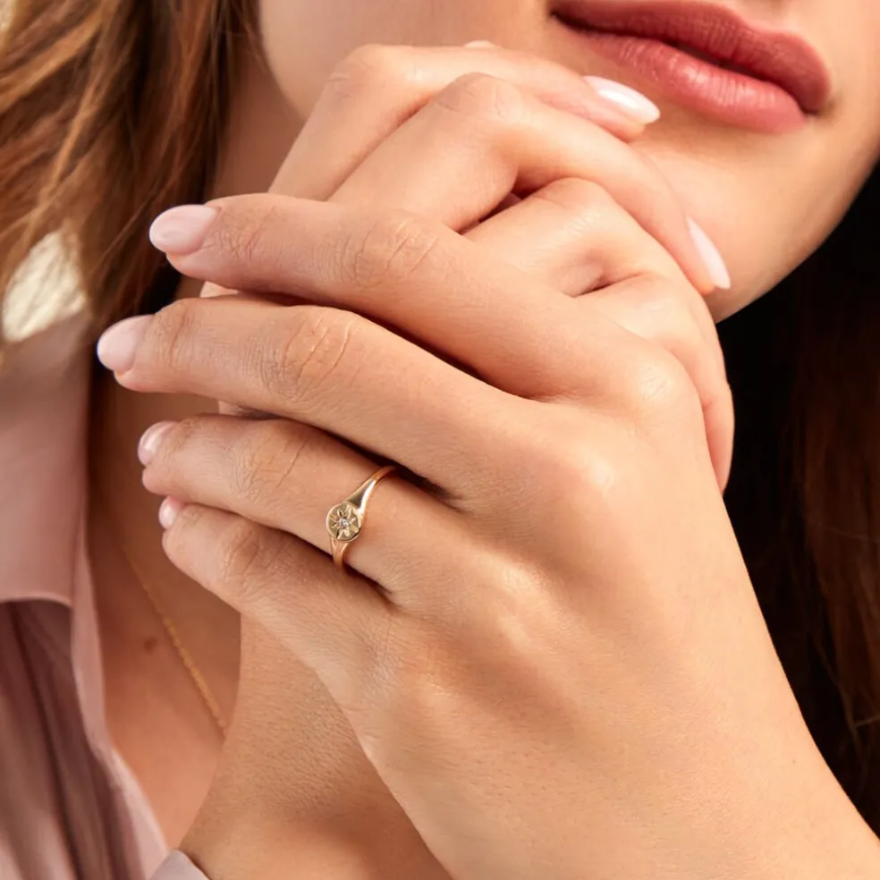 Chevalière Chauncey Or Jaune Oxyde De Zirconium