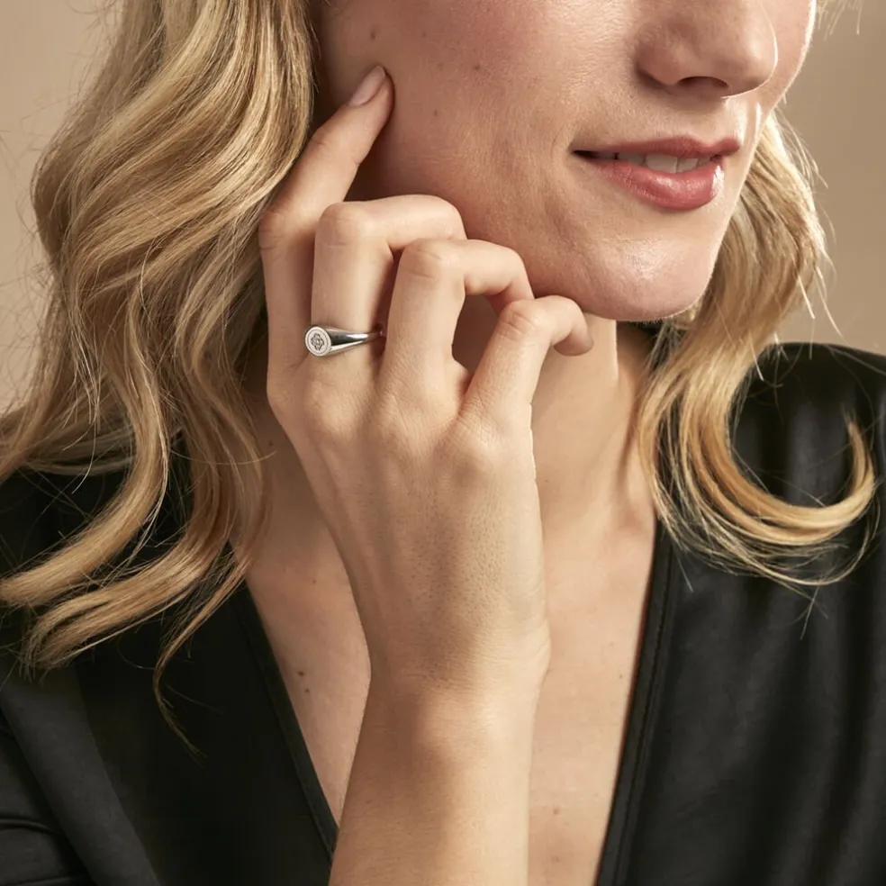 Chevalière Chesley Argent Blanc Oxyde De Zirconium