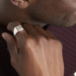 Chevalière Cillian Argent Blanc