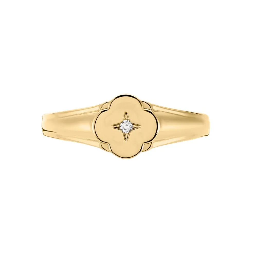 Chevalière Cosma Plaqué Or Jaune Oxyde De Zirconium