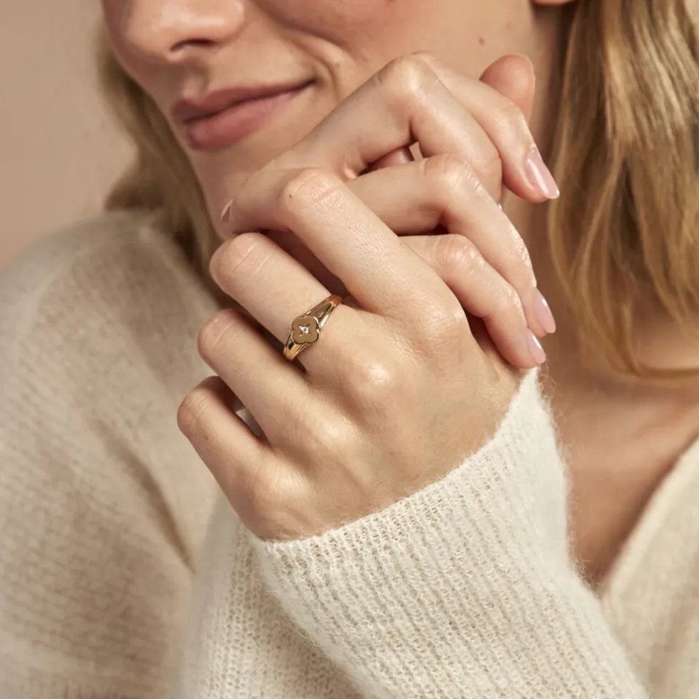 Chevalière Cosma Plaqué Or Jaune Oxyde De Zirconium