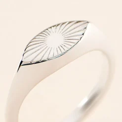 Chevalière Dalia Argent Blanc