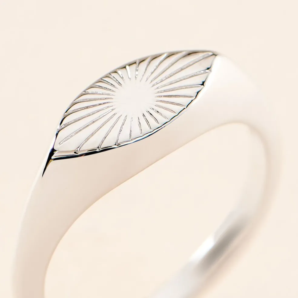 Chevalière Dalia Argent Blanc