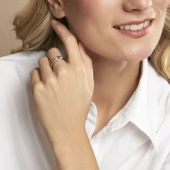 Chevalière Dalia Argent Blanc