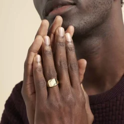 Chevalière Daniel Plaqué Or Jaune