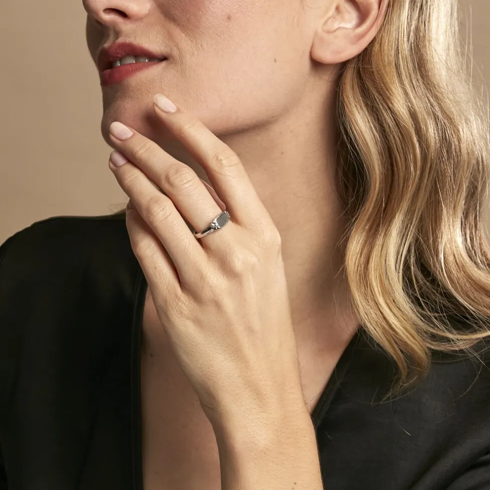 Chevalière Darian Argent Blanc