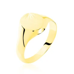 Chevalière Deimos Ovale Diamantee Soleil Or Jaune