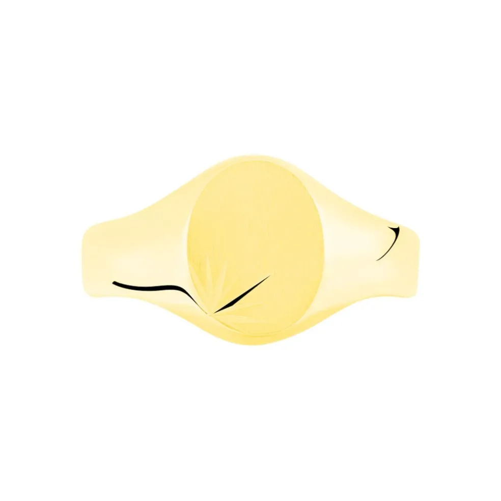 Chevalière Deimos Ovale Diamantee Soleil Or Jaune