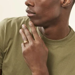 Chevalière Deimos Ovale Diamantee Soleil Or Jaune