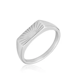 Chevalière Dotty Argent Blanc