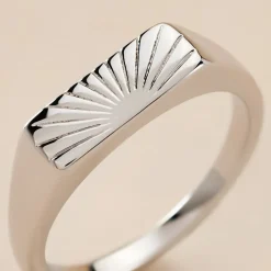 Chevalière Dotty Argent Blanc