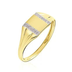 Chevalière Earl Or Jaune Diamant