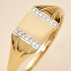 Chevalière Earl Or Jaune Diamant