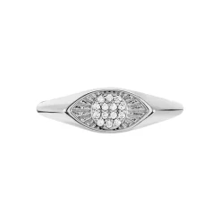 Chevalière Evalyn Argent Blanc Oxyde De Zirconium