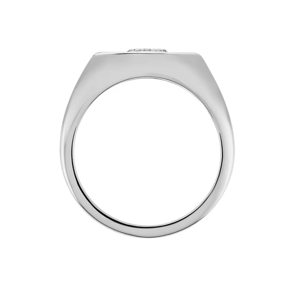 Chevalière Evalyn Argent Blanc Oxyde De Zirconium