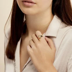 Chevalière Gerrard Ovale Diamantee Soleil Or Jaune