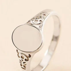 Chevalière Giacoma Argent Blanc