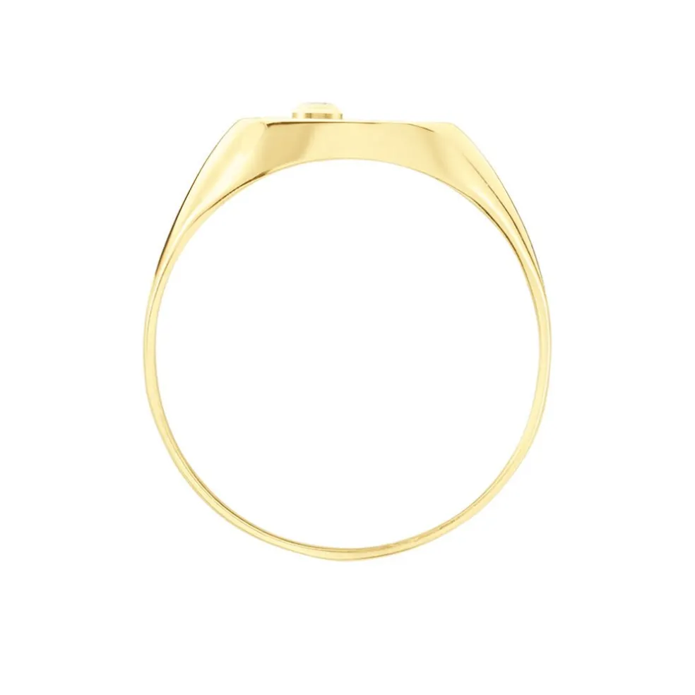 Chevalière Glynn Or Jaune Onyx Diamant