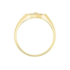 Chevalière Goddess Argent Doré Nacre Oxyde De Zirconium