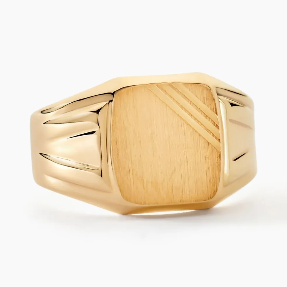 Chevalière Goliath Carree Diamantee Or Jaune