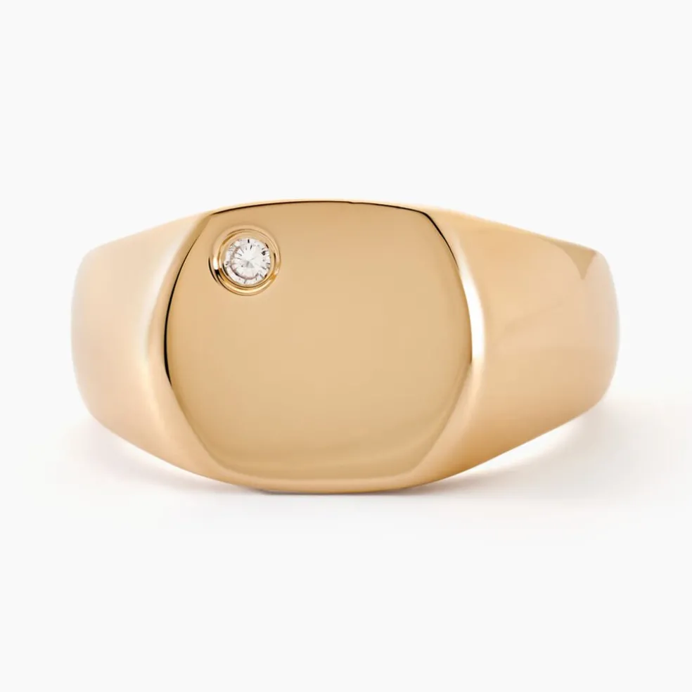 Chevalière Hide Plaqué Or Oxyde De Zirconium