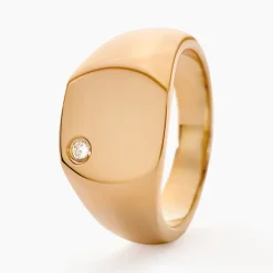 Chevalière Hide Plaqué Or Oxyde De Zirconium