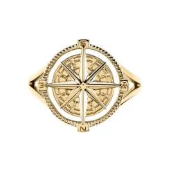 Chevalière Jet Plaqué Or Jaune